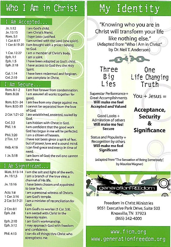 who i am in christ printable bookmark That are Handy Jimmy Website